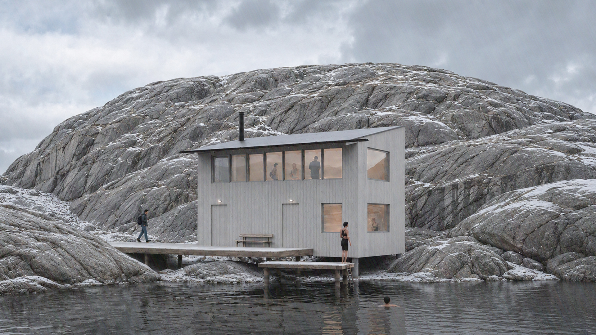 Exteriör visionsbild på bastu